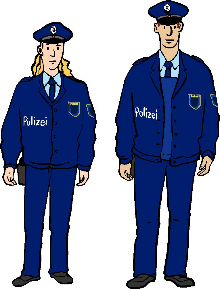 Ein Polizist und eine Polizistin